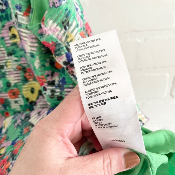Anthropologie x Maeve Quinn Textured Cami Floral print Kwlly green Boho 8 - Picture 10 of 13